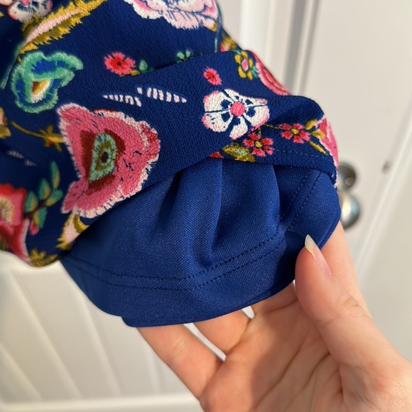 Blue Rain Floral Romper - Picture 12 of 13